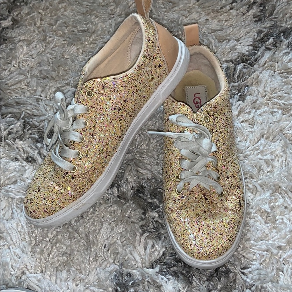 Lightly worn Karine gold glitter UGG sneakers.